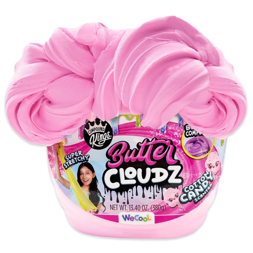 Compound Kings Fluffy Butter Cloudz Slime Bucket - Large, Soft, Scented Pink Sli